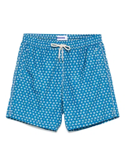 Jacob Cohen Coral-print Swim Shorts In 蓝色