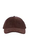 Jacob Cohen Brown Corduroy Baseball Cap With Embroidered Branding In Brown