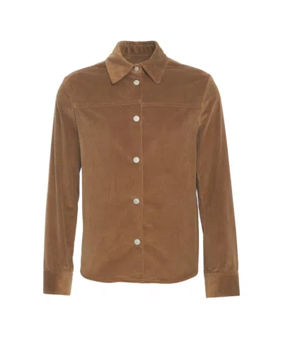Jacob Cohen Corduroy Shirt Jacket With Timeless Silhouette And Ribbed Texture In Brown