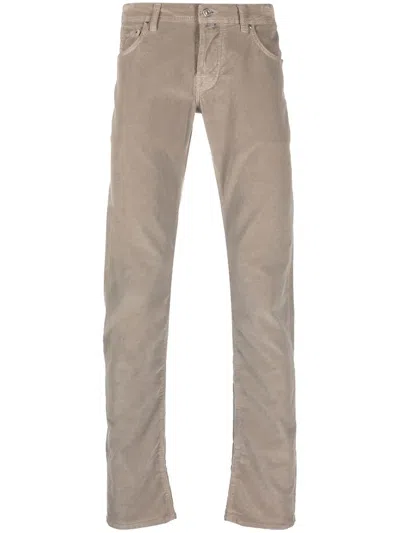 Jacob Cohen Corduroy Slim-fit Trousers In Braun
