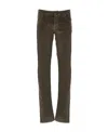 Jacob Cohen Men Regular Slim Fit Cotton Trouser With Back Pony-skin Patch In Brown