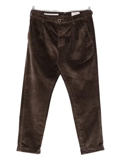 Jacob Cohen Corduroy Tapered Trousers In Brown