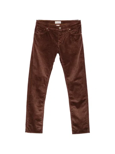 Jacob Cohen Slim Fit Denim Jeans Mid Rise In Burgundy