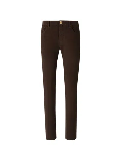 Jacob Cohen Corduroy-effect Five-pocket Jeans In Brown