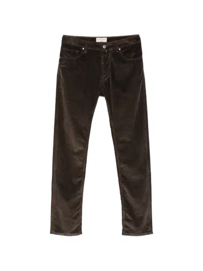Jacob Cohen Slim Fit Mid Rise Straight Leg Jeans In Brown