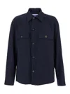 Jacob Cohen Blue Jacket With Classic Collar And Logo Patch On The Rear In Blu