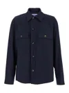 Jacob Cohen Blue Jacket With Classic Collar And Logo Patch On The Rear In Blue