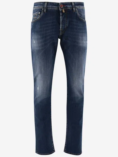 Jacob Cohen Cotton Blend Denim Jeans In Blue