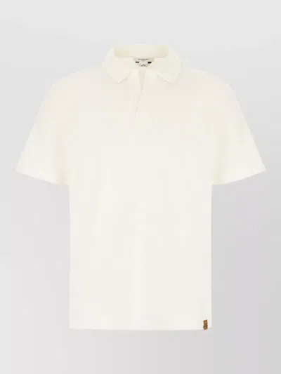 Jacob Cohen Cotton Blend Polo Shirt Textured Collar In White