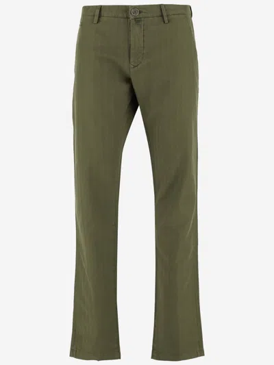 Jacob Cohen Cotton Blend Stretch Trousers In Verde Loden
