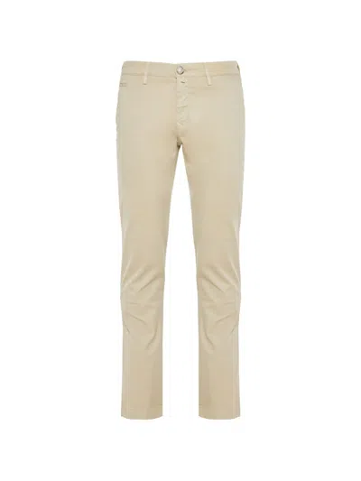 Jacob Cohen Cotton Blend Trousers In Brown