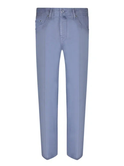 Jacob Cohen Cotton Blend Trousers In Blue