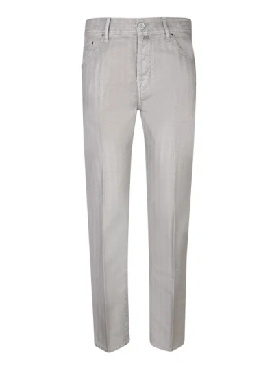 Jacob Cohen Cotton Blend Trousers In Grey