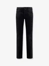 Jacob Cohen Cotton Blend Trousers With Leather Logo Tag In Multi