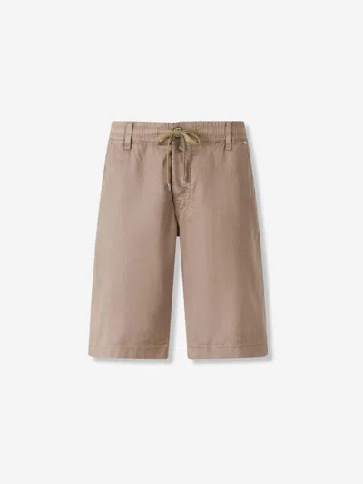 Jacob Cohen Cotton Linen Bermudas In Brown