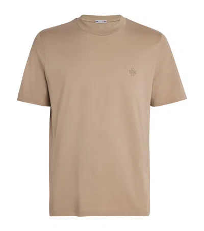 Jacob Cohen Cotton Logo T-shirt In Beige