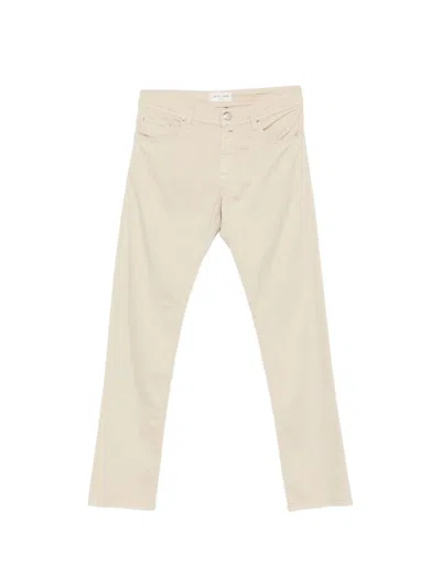 Jacob Cohen Cotton Lyocell Trousers In Neutral