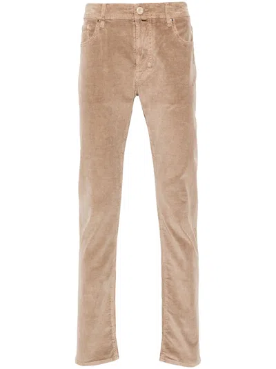 Jacob Cohen Cotton Modal Elastane Pants In Neutral