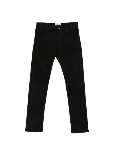 Jacob Cohen Cotton Polyester Elastane Pants In Black