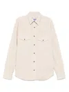 Jacob Cohen Cotton Shirt With Long Sleeves And Chest Pockets In Beige