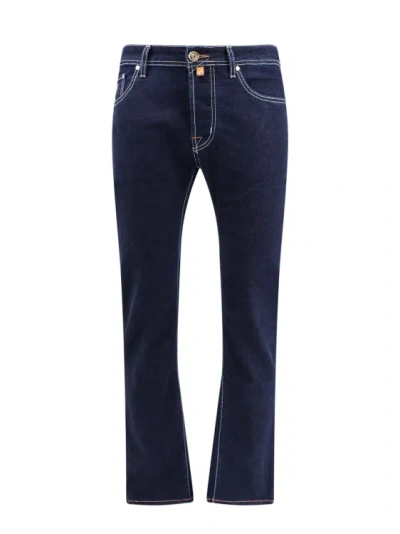 Jacob Cohen Cotton Slim Jeans With Back Logo Patch In Black
