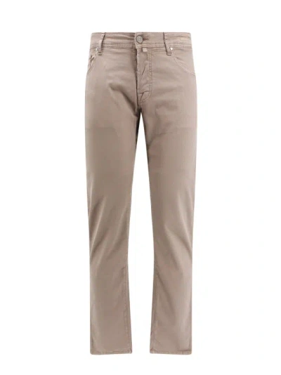 Jacob Cohen Logo-patch Slim-cut Trousers In Beige