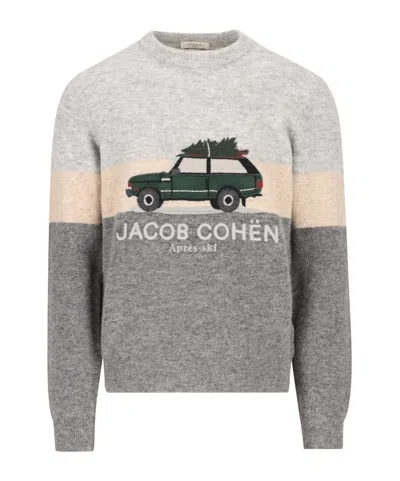 Jacob Cohen Crew-neck Knit Top In Gray