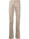 Jacob Cohen Crinkled Slim-fit Trousers In Brown