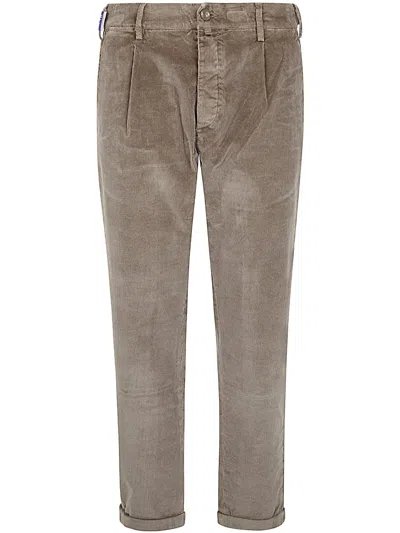 Jacob Cohen Crop Slim Single Pence Henry Trouser In Brown
