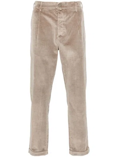 Jacob Cohen Crop Slim Single Pence Henry Pant In Neutral