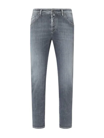 Jacob Cohen Cropped Carrot Slim Fit Jeans With Enzyme Wash And Paisley Bandana