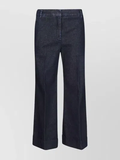 Jacob Cohen Cropped Flare Boot Trousers In Blue