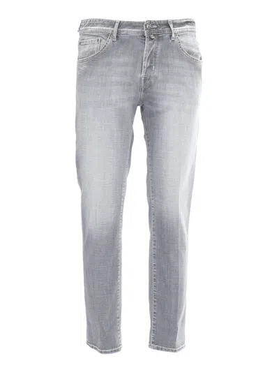JACOB COHEN CROPPED SLIM FIT 5 POCKET PANTS