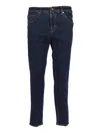 Jacob Cohen Cropped Slim Fit Scott 5 Pockets Pants In Blue