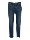 Jacob Cohen Cropped Slim Fit Scott 5 Pockets Pants In Blue