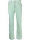 Jacob Cohen Cropped Straight-leg Denim Trousers In Grün