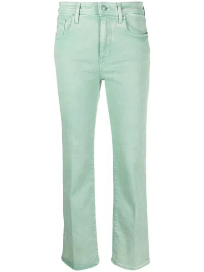 Jacob Cohen Cropped Straight-leg Denim Trousers In Grün