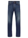Jacob Cohen Belt Loops Contrast Stitching Faded Jeans In Blue