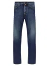 Jacob Cohen Belt Loops Contrast Stitching Faded Jeans In Blue