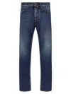 Jacob Cohen Belt Loops Contrast Stitching Faded Jeans In Blue