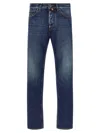 Jacob Cohen Belt Loops Contrast Stitching Faded Jeans In Blue