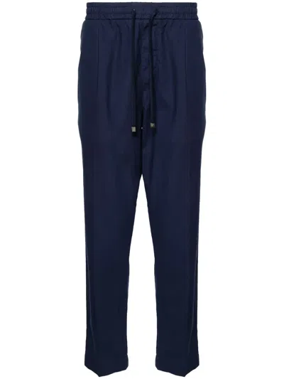 Jacob Cohen Daniel Linen Blend Trousers In Blue