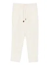 Jacob Cohen Drawstring Cotton Trousers In White