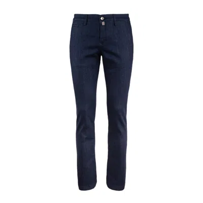 Jacob Cohen Dark Blue Bobby Chino Jeans In Super Stretch Denim