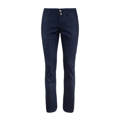 Jacob Cohen Dark Blue Bobby Chino Jeans In Super Stretch Denim