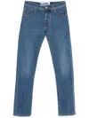Jacob Cohen Straight Trousers Belt Loops In Medium Blue