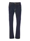 Jacob Cohen 'bard' Blue Jeans With Belt Loops And Logo Patch On The Rear