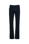 Jacob Cohen Dark Blue Logo Patch Mid-rise Jeans In Blue