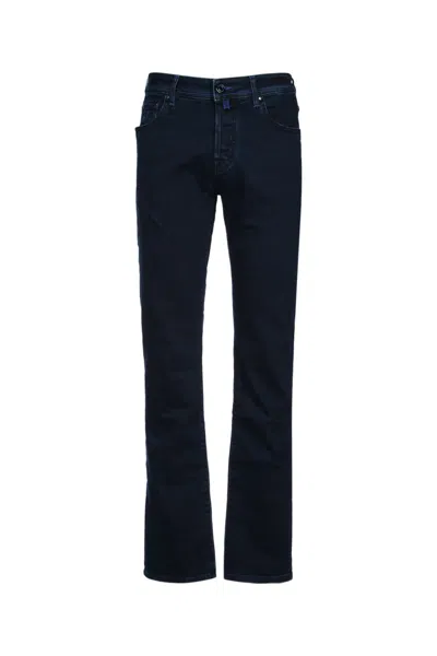 Jacob Cohen Dark Blue Logo Patch Mid-rise Jeans