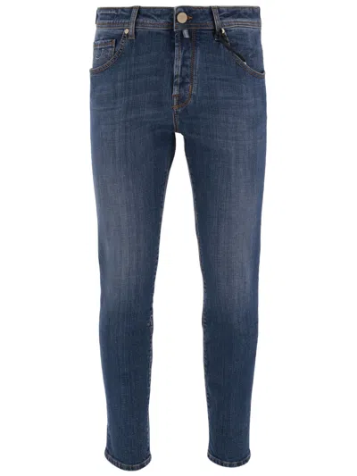 Jacob Cohen Dark Denim Slim-fit Five-pocket Jeans In Blue